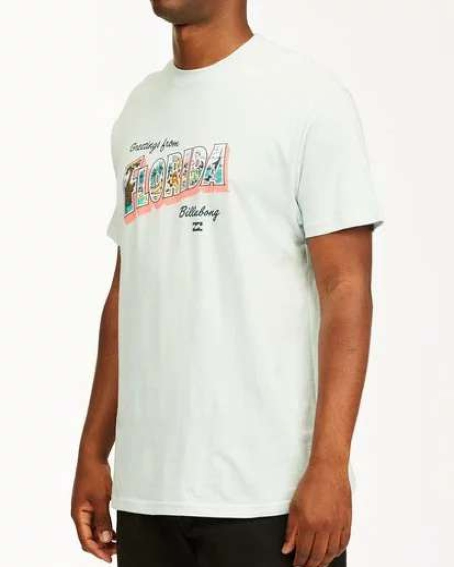 Tees * | Billabong Greetings Florida Short Sleeve T-Shirt Coastal Blue Coastal Blue (Cbu)