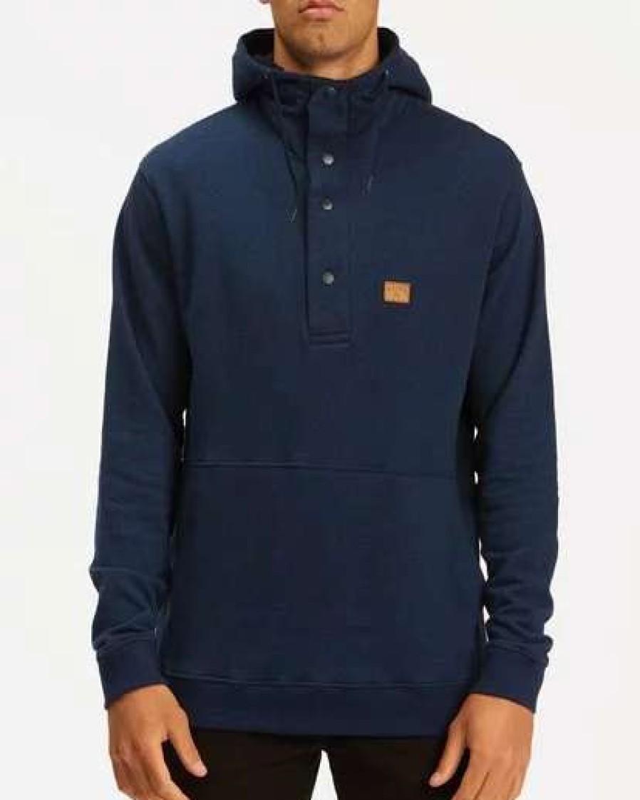 Fleece * | Billabong Hudson Henley Pullover Hoodie Fog