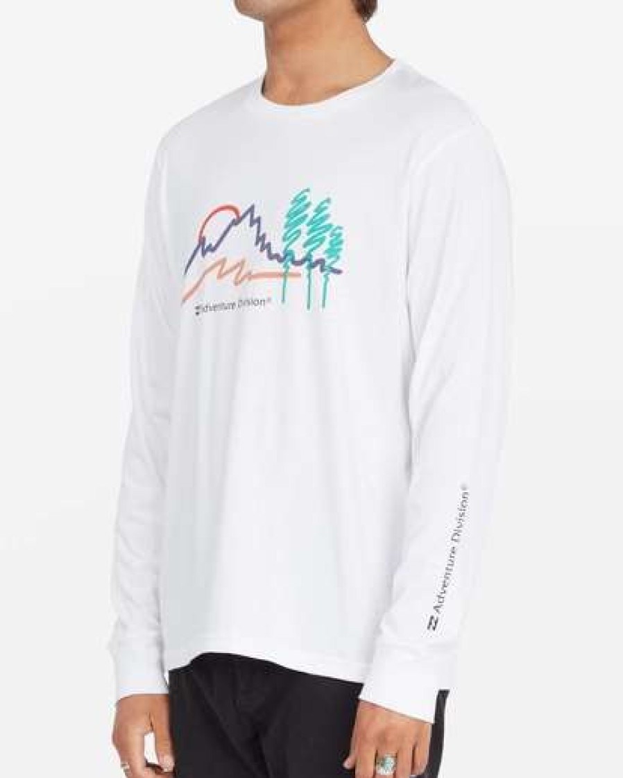 Tees * | Billabong A/Div Scribbles Long Sleeve T-Shirt White White (Wht)