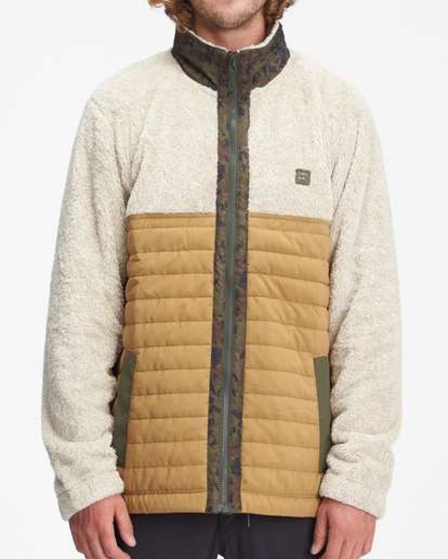 Fleece * | Billabong A/Div Boundary Offcut Zip-Up Jacket Oatmeal Heather Oatmeal Heather (Oah)