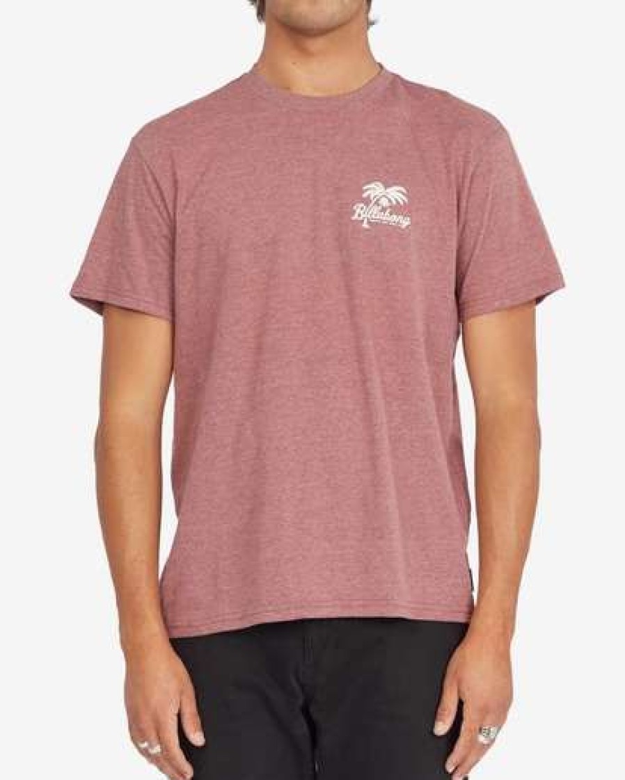 Tees * | Billabong Palm Goods Short Sleeve T-Shirt Port Heather Port Heather (Pte)