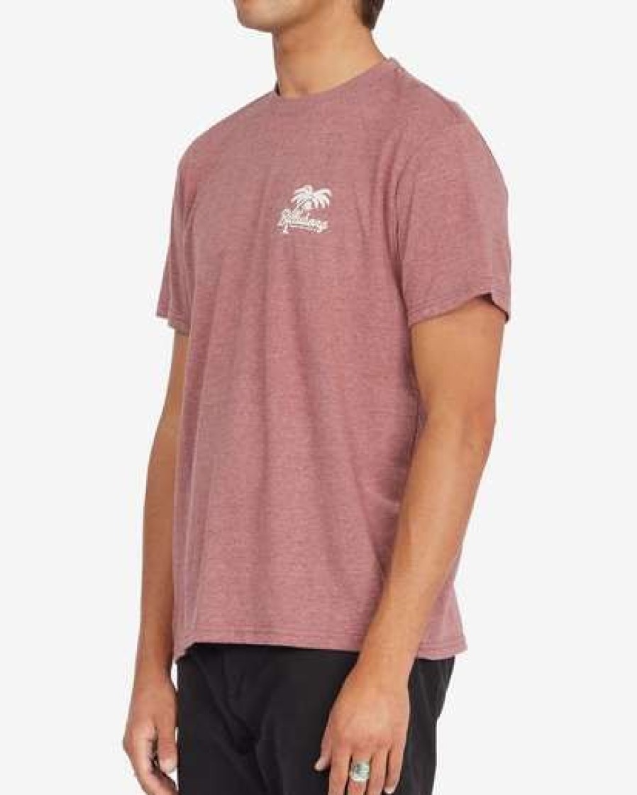 Tees * | Billabong Palm Goods Short Sleeve T-Shirt Port Heather Port Heather (Pte)