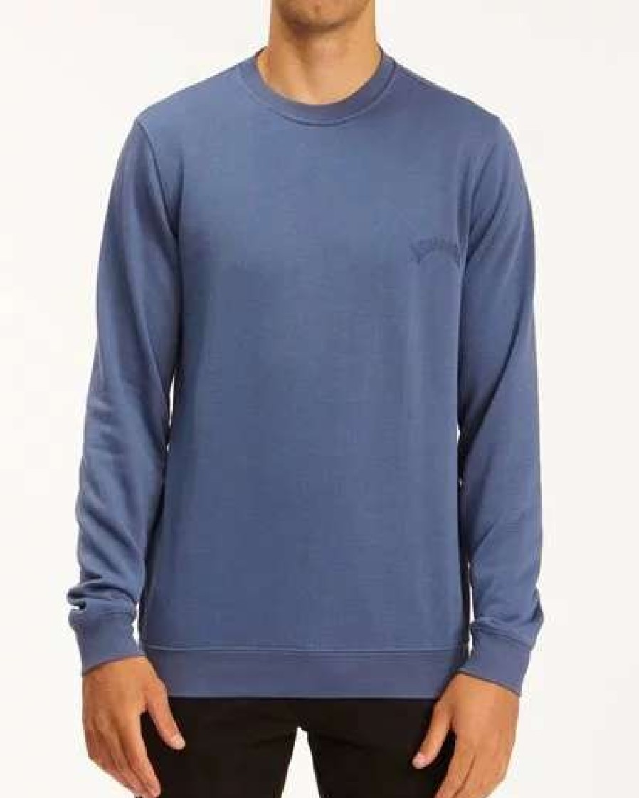 Fleece * | Billabong Wave Washed Crewneck Sweatshirt Gravel