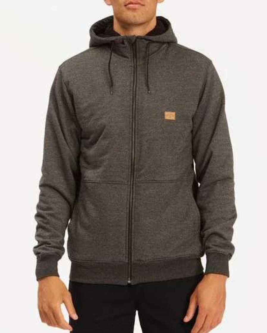 Fleece * | Billabong Hudson Sherpa Zip-Up Hoodie Military