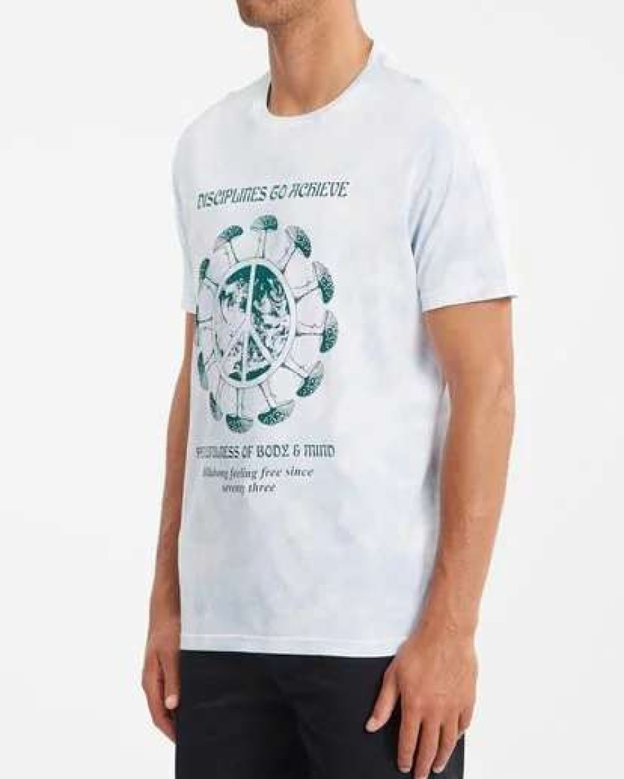 Tees * | Billabong Body And Mind Tie-Dye Short Sleeve T-Shirt White White (Wht)