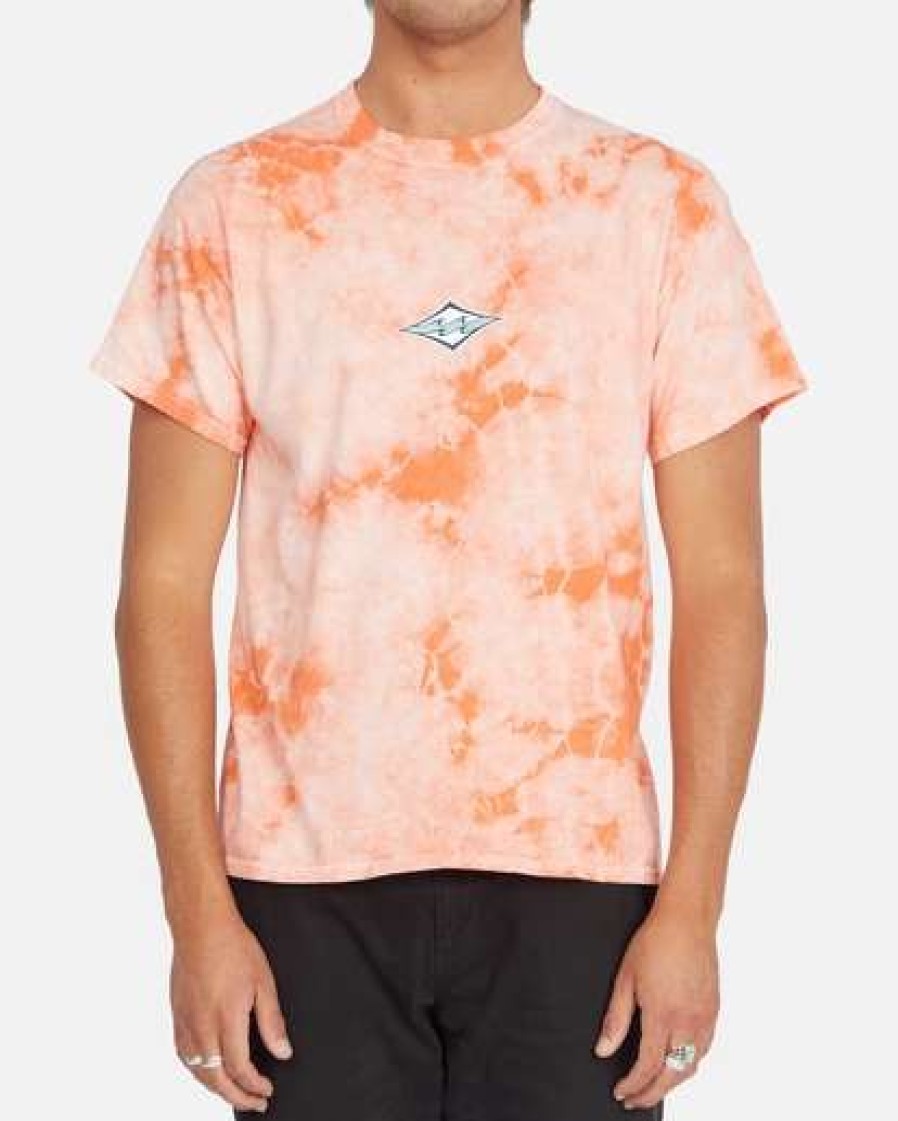 Tees * | Billabong Diamond Wave Tie-Dye Short Sleeve T-Shirt Melon Melon (Mel)