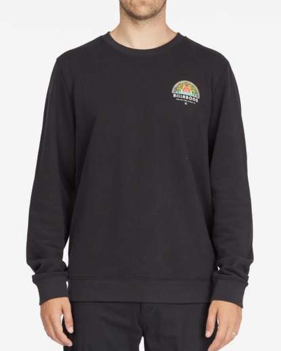 Hoodies & Fleece * | Billabong Sunset Crewneck Sweatshirt Black Black (Blk)