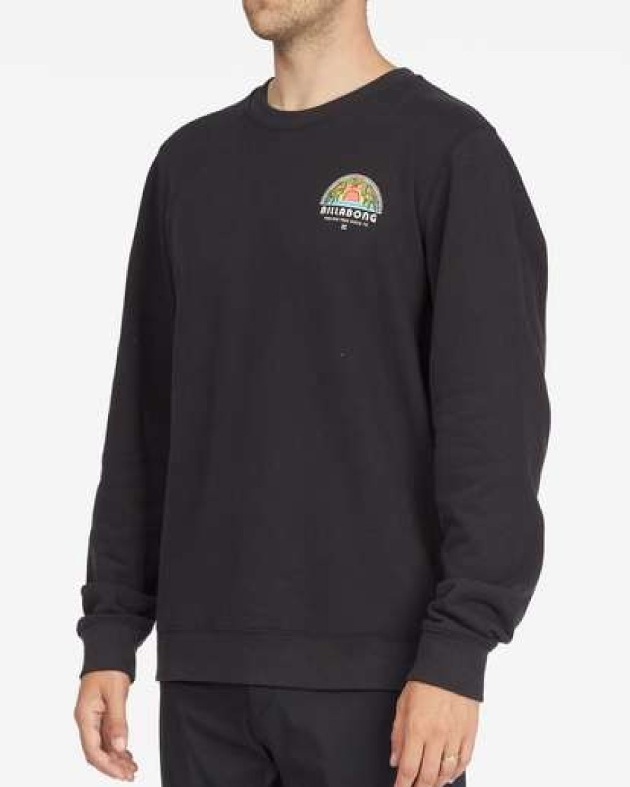 Hoodies & Fleece * | Billabong Sunset Crewneck Sweatshirt Black Black (Blk)