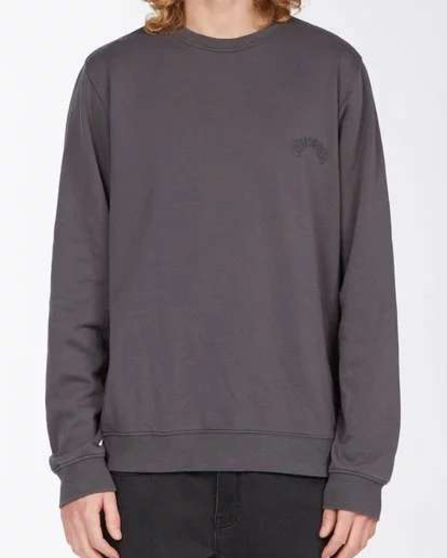 Hoodies & Fleece * | Billabong Wave Wash Crew Neck Pullover Asphalt