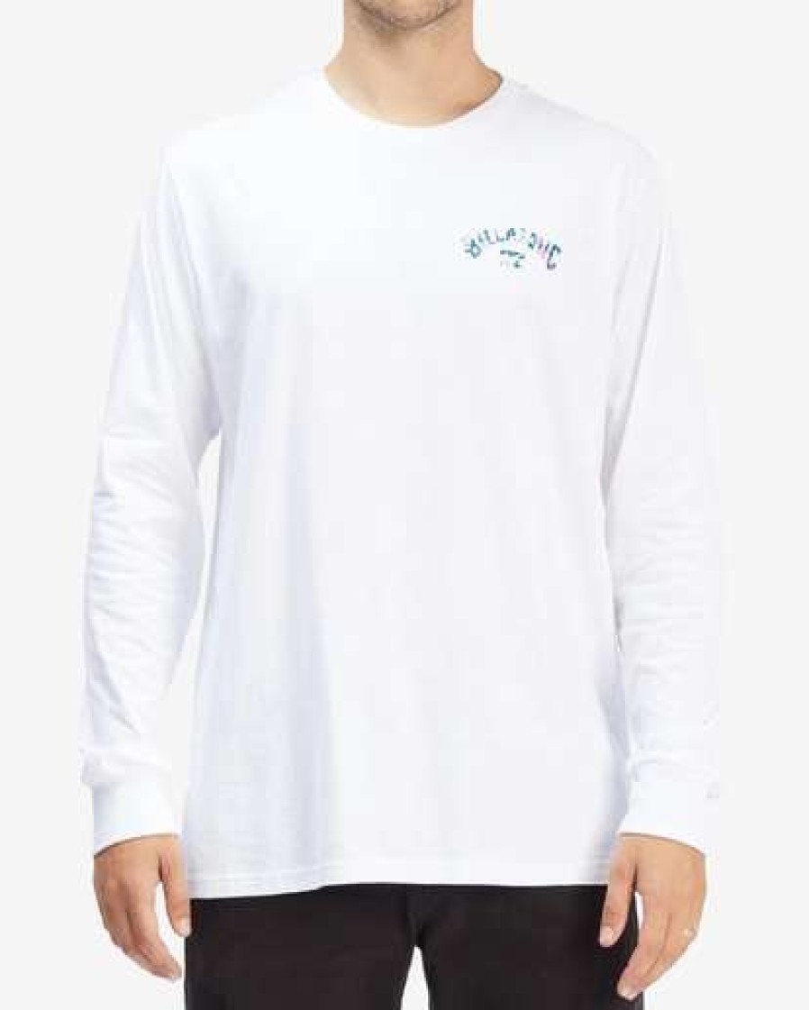 Tees * | Billabong Arch Fil Long Sleeve T-Shirt White White (Wht)