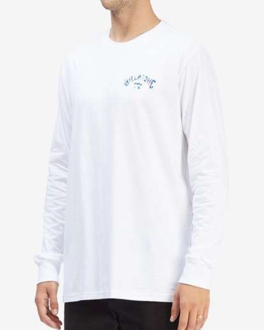 Tees * | Billabong Arch Fil Long Sleeve T-Shirt White White (Wht)