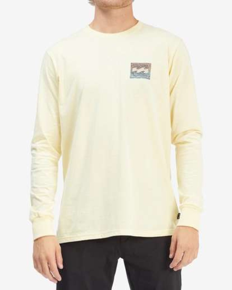 Clothing * | Billabong Crayon Wave Long Sleeve T-Shirt Mellow Yellow Mellow Yellow (Mly)