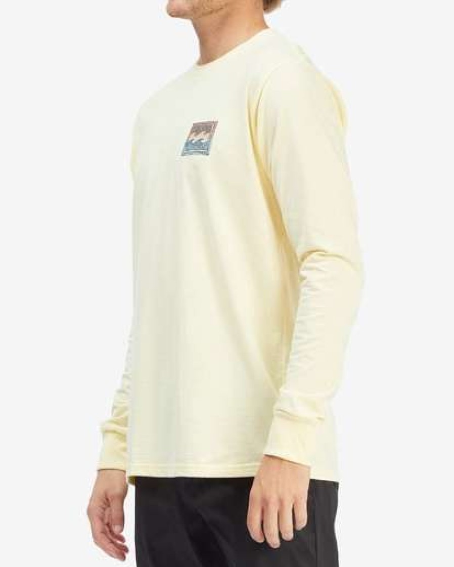 Clothing * | Billabong Crayon Wave Long Sleeve T-Shirt Mellow Yellow Mellow Yellow (Mly)