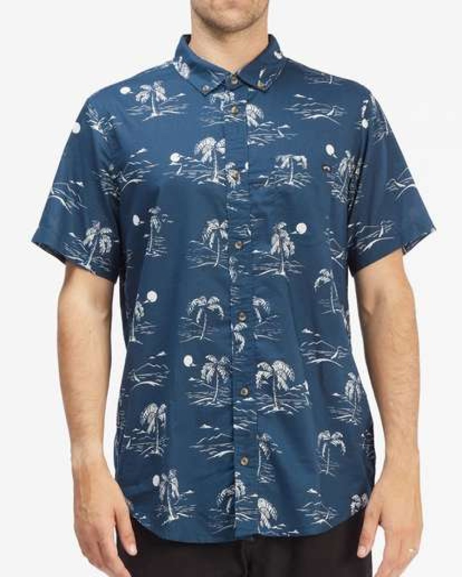 Shirts * | Billabong Sundays Mini Short Sleeve Shirt Sky Blue