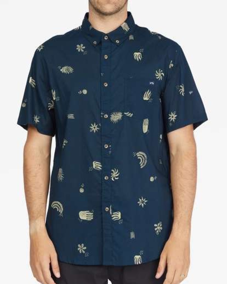 Shirts * | Billabong Sundays Mini Short Sleeve Shirt Sky Blue