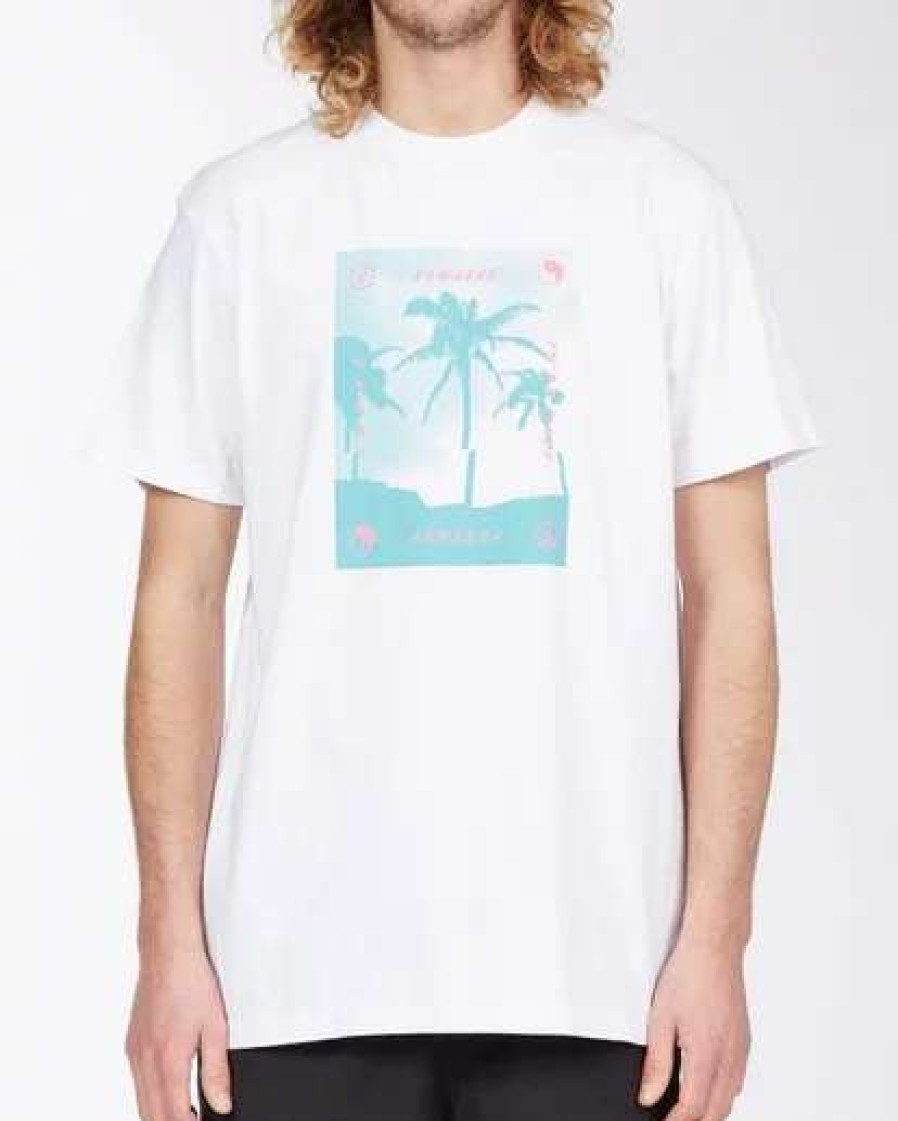 Tees * | Billabong Cut Palm T-Shirt White White (Wht)