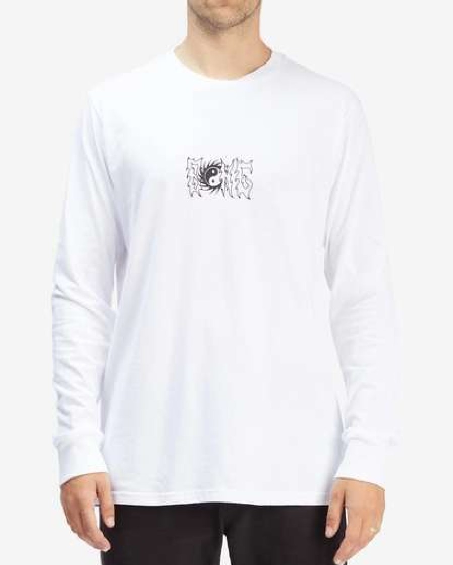 Tees * | Billabong Grim Long Sleeve T-Shirt White White (Wht)