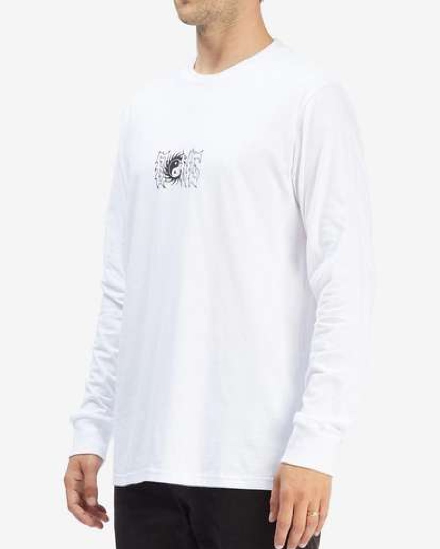 Tees * | Billabong Grim Long Sleeve T-Shirt White White (Wht)