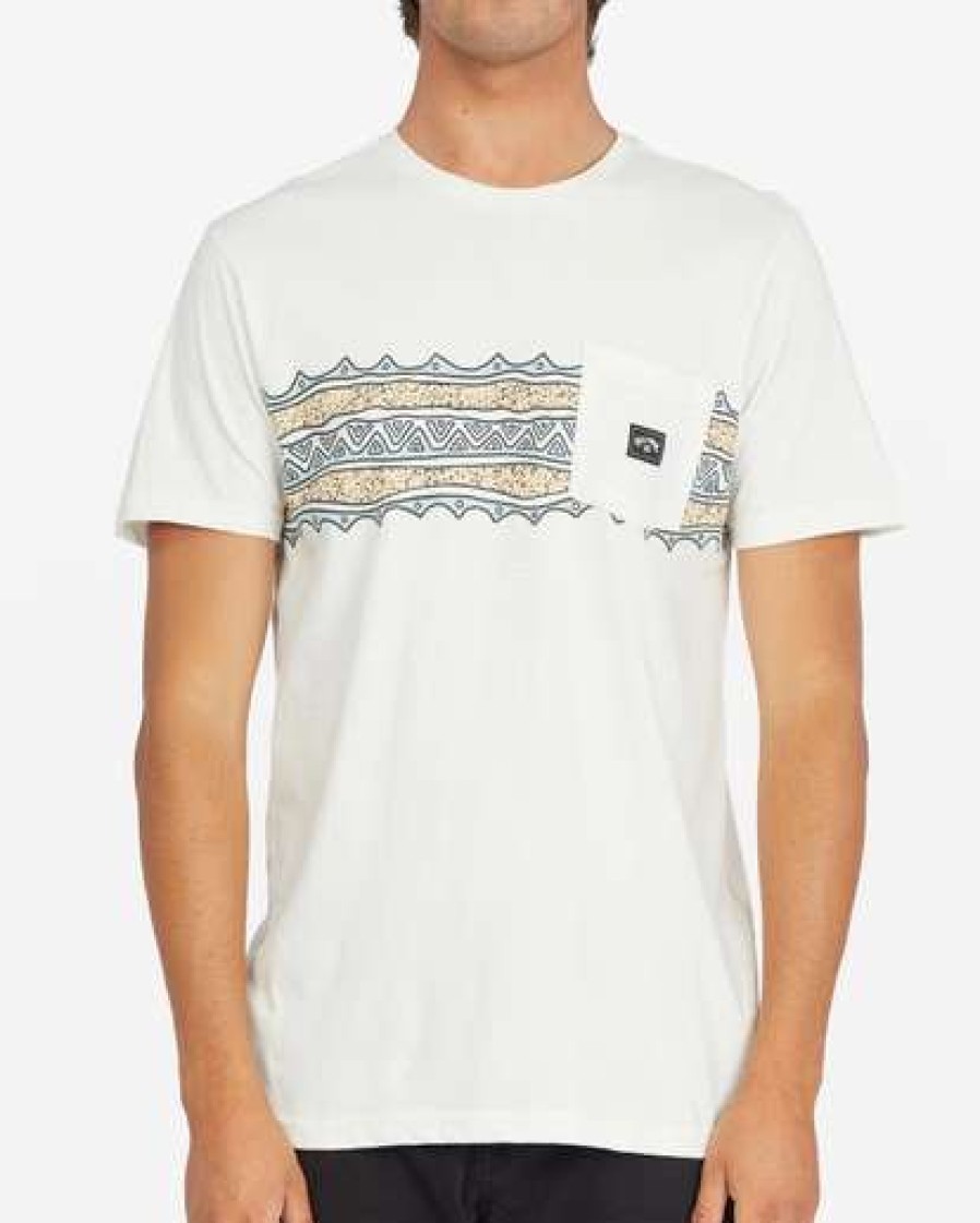 Tees * | Billabong Halfrack Stripe Pocket T-Shirt Coastal Blue