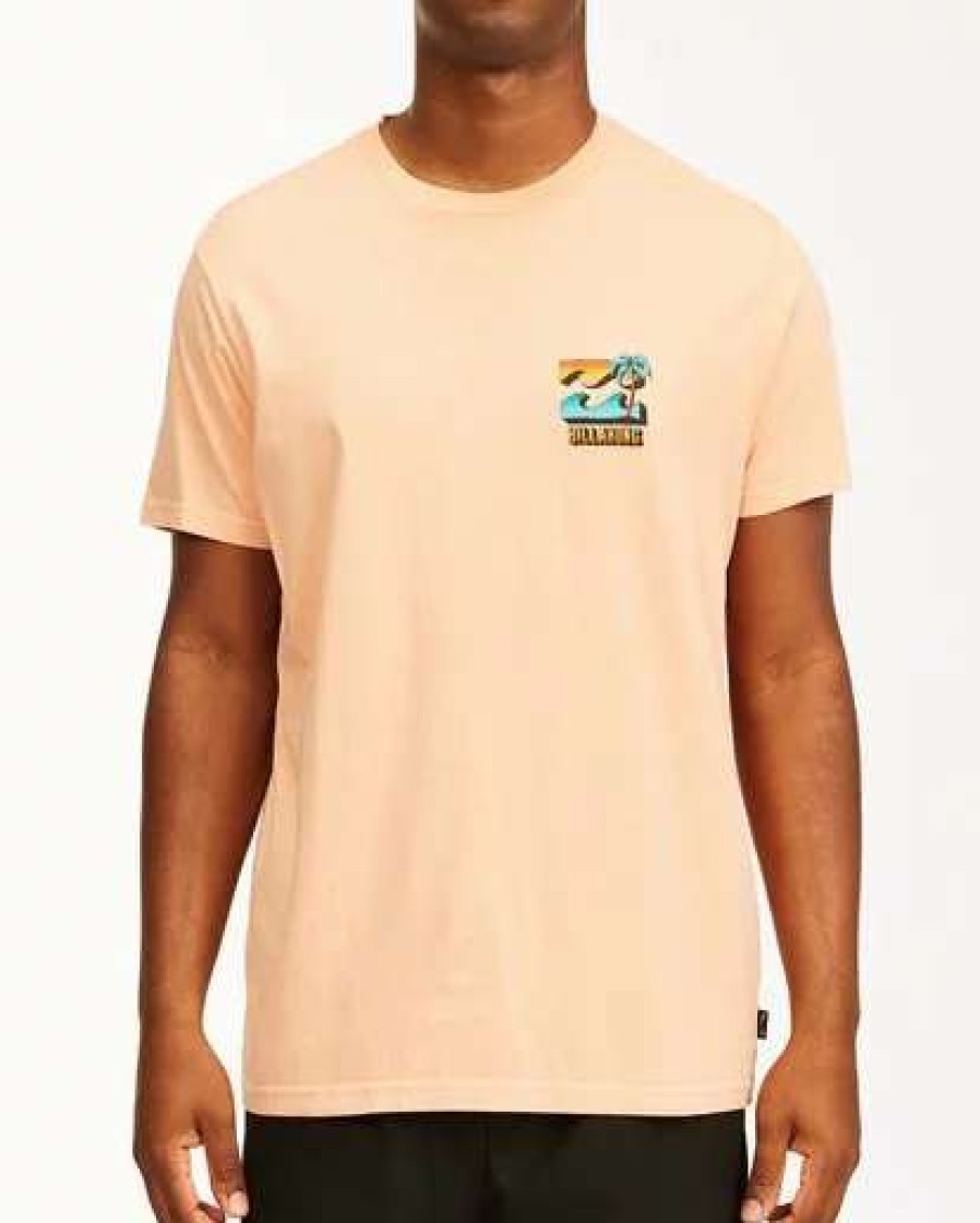 Tees * | Billabong Bbtv Short Sleeve Wave Washed T-Shirt Light Peach Light Peach (Lpc)