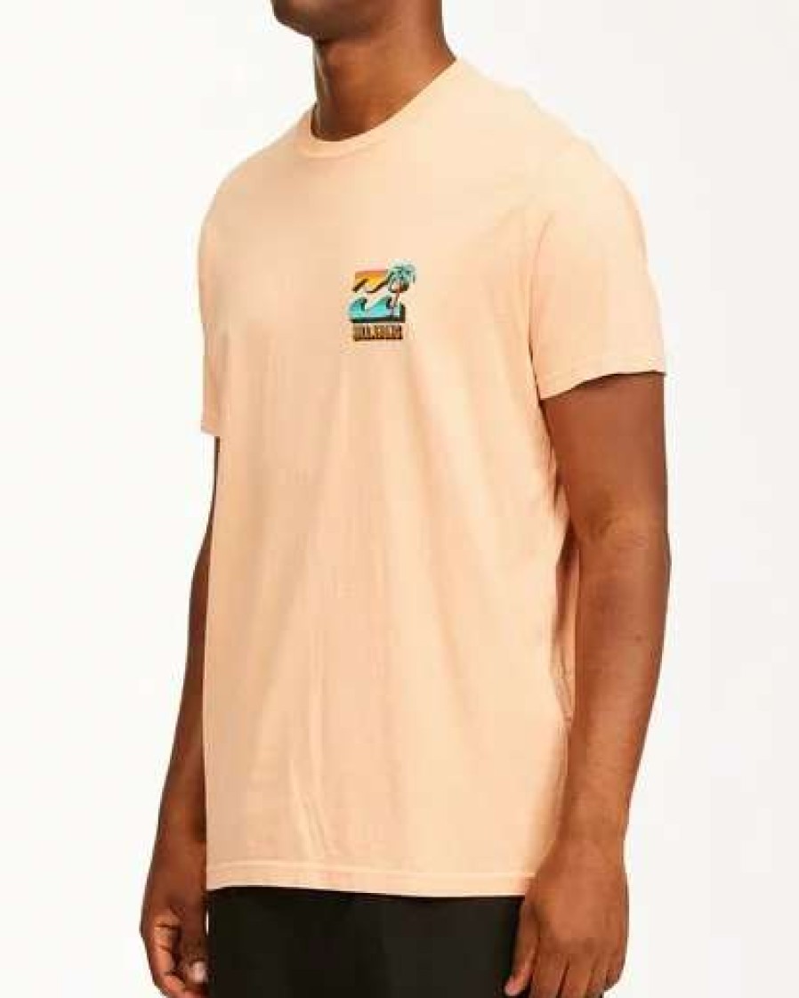 Tees * | Billabong Bbtv Short Sleeve Wave Washed T-Shirt Light Peach Light Peach (Lpc)