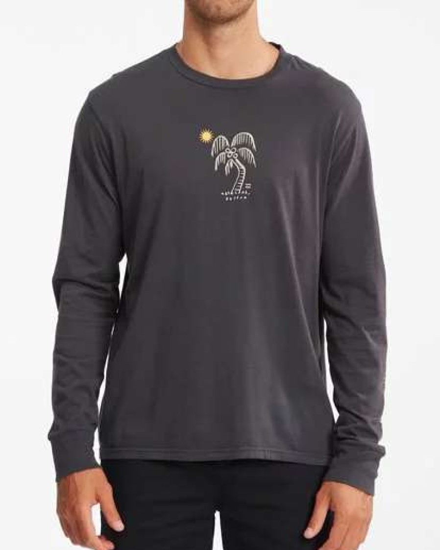 Tees * | Billabong La Palma Wave Washed Long Sleeve T-Shirt Washed Black