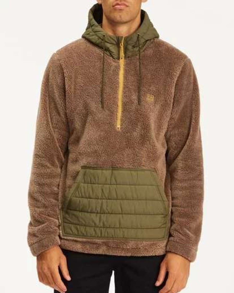 Fleece * | Billabong A/Div Badger Half-Zip Pullover Hoodie Walnut