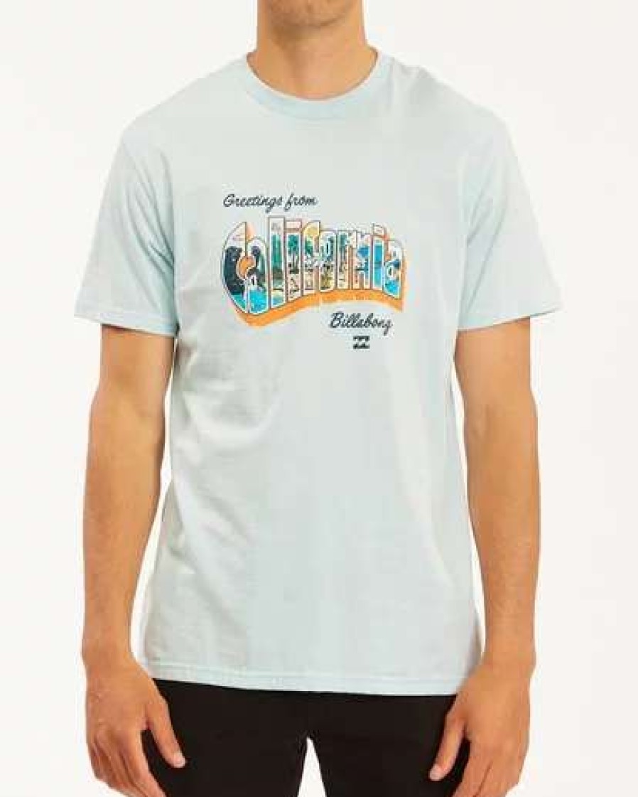 Tees * | Billabong Greetings California Short Sleeve T-Shirt Coastal Blue