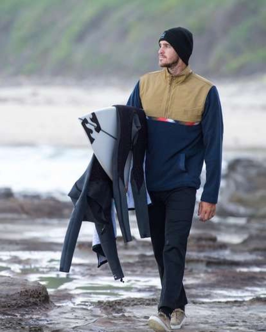 Hoodies & Fleece * | Billabong A/Div Boundary Lite Half-Zip Mock Neck Fleece Dark Olive