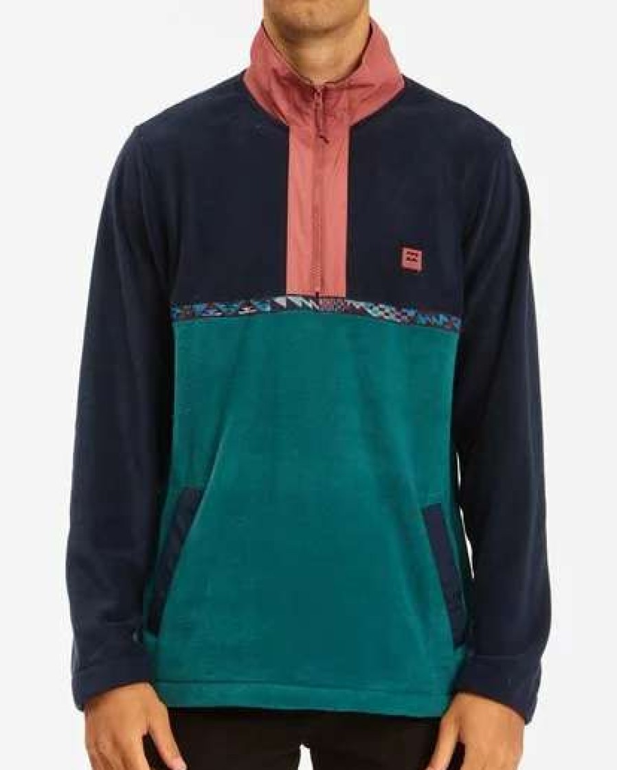 Hoodies & Fleece * | Billabong A/Div Boundary Lite Half-Zip Mock Neck Fleece Dark Olive