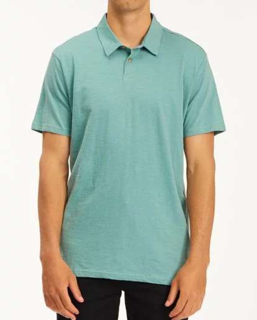 Shirts * | Billabong Essential Short Sleeve Polo Smoke Blue