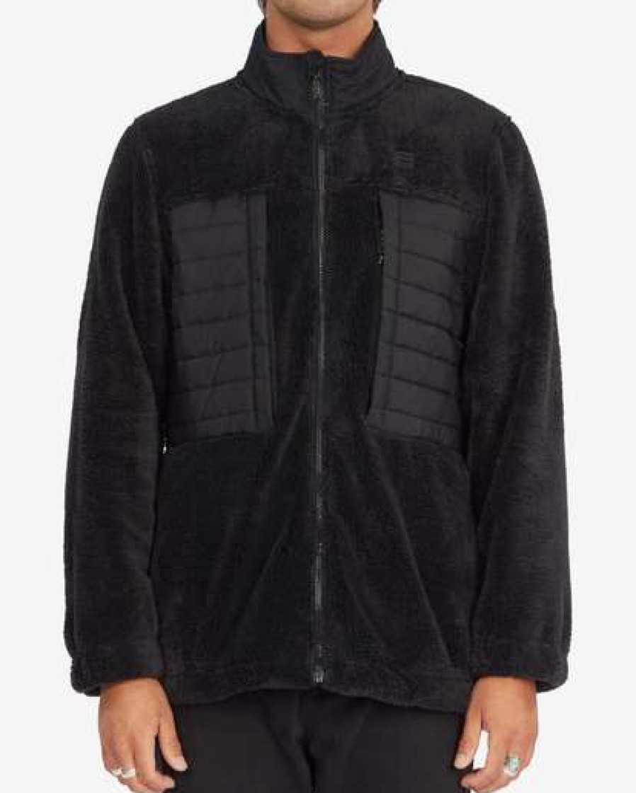 Fleece * | Billabong A/Div Glacier Mock Neck Zip-Up Jacket Black