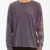 Tees * | Billabong Sun Burn Tie-Dye Long Sleeve T-Shirt Char Char (Crc)