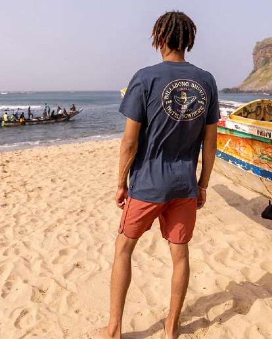 Tees * | Billabong Hotel Nowhere Short Sleeve T-Shirt Navy