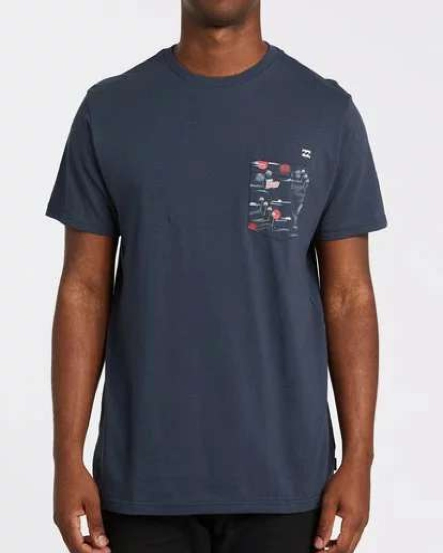 Tees * | Billabong Team Pocket Short Sleeve T-Shirt Navy Navy (Nvy)