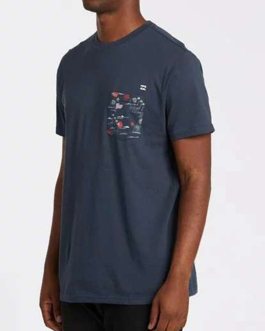 Tees * | Billabong Team Pocket Short Sleeve T-Shirt Navy Navy (Nvy)