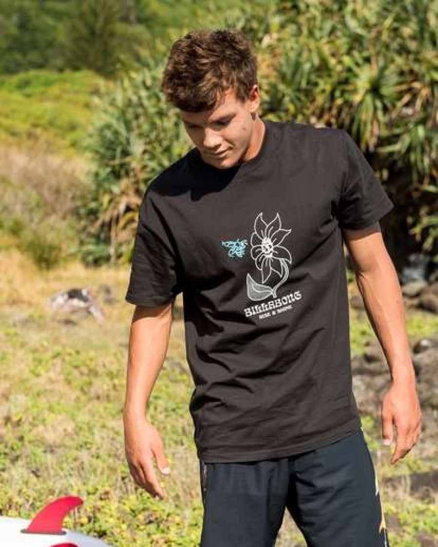 Tees * | Billabong Rise & Shine Short Sleeve T-Shirt Black Black (Blk)