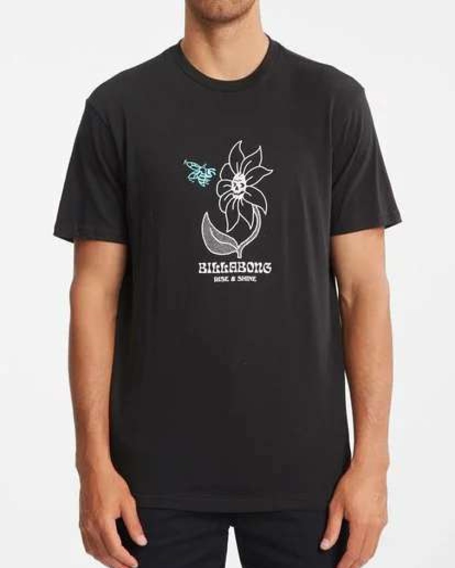 Tees * | Billabong Rise & Shine Short Sleeve T-Shirt Black Black (Blk)