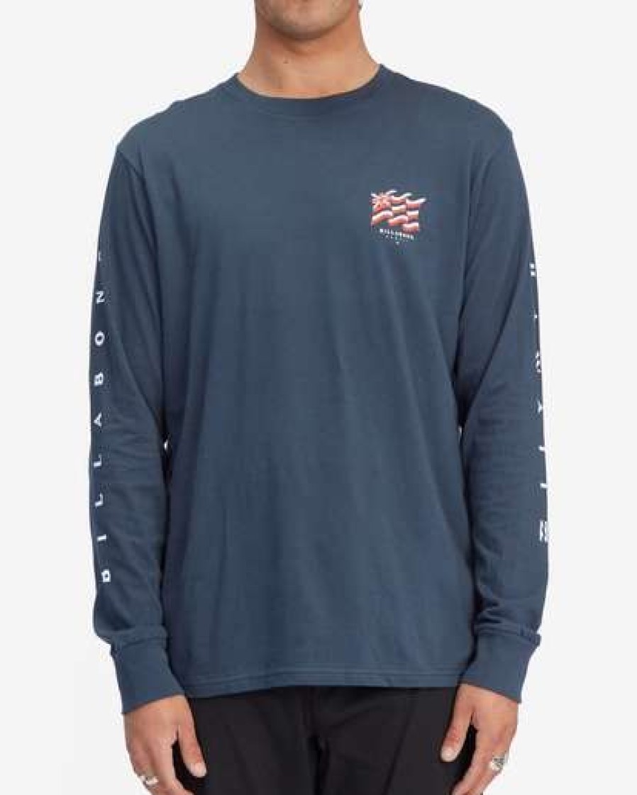 Tees * | Billabong Salute Hawaii Long Sleeve T-Shirt Navy Navy (Nvy)