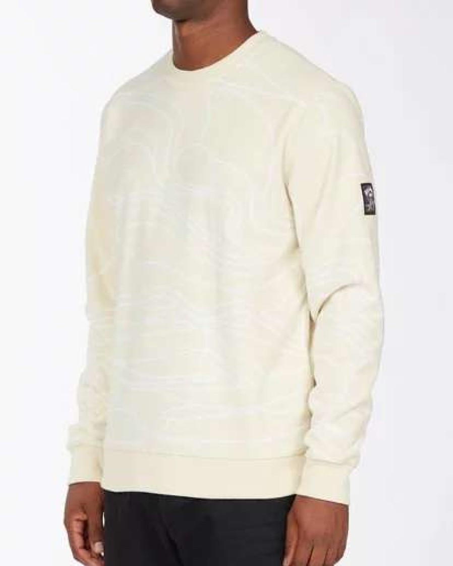 Hoodies & Fleece * | Billabong A/Div Dunes Lines Furnace Crew Neck Fleece Stone Stone (Stn)