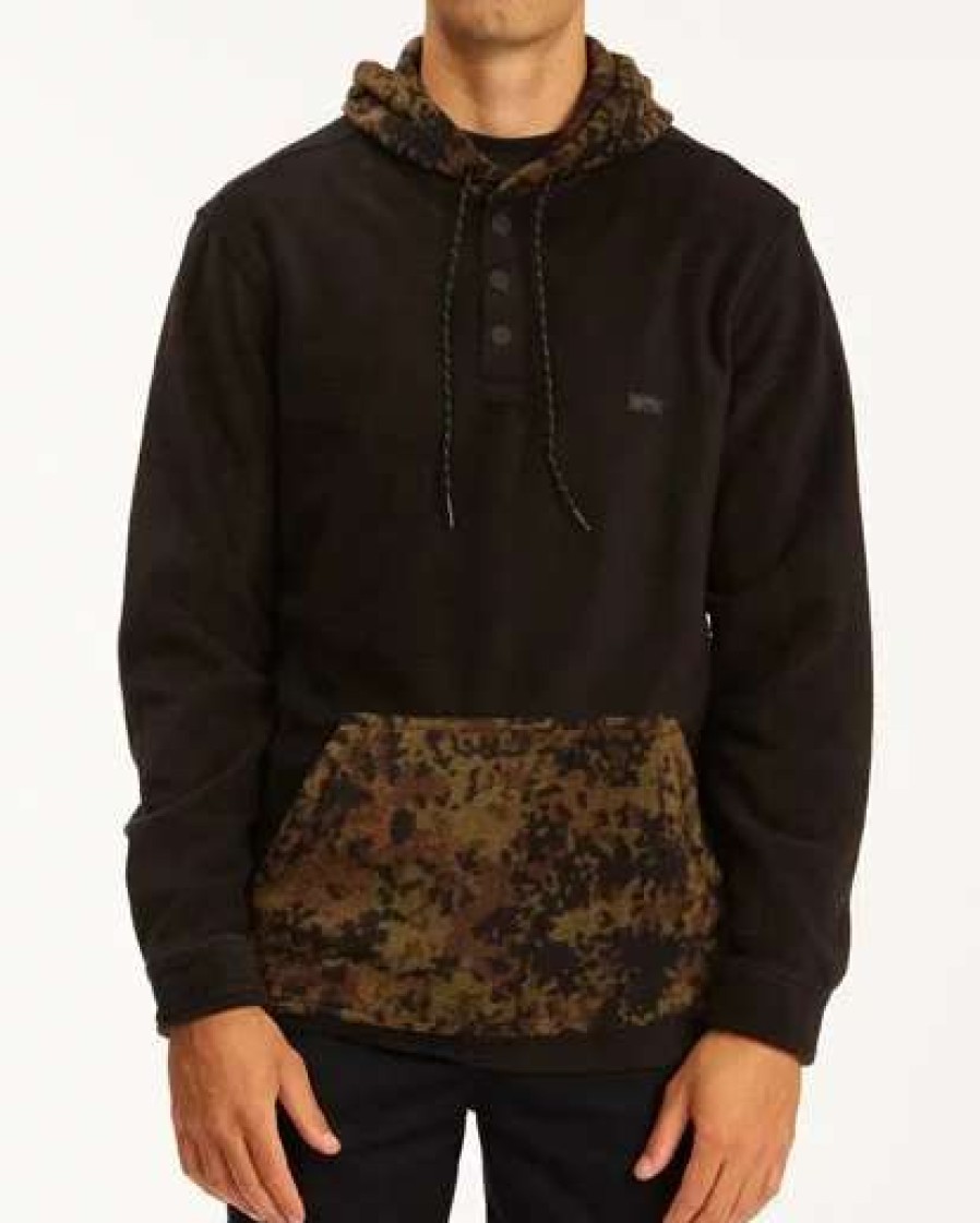 Fleece * | Billabong A/Div Furnace Fleece Anorak Jacket Black