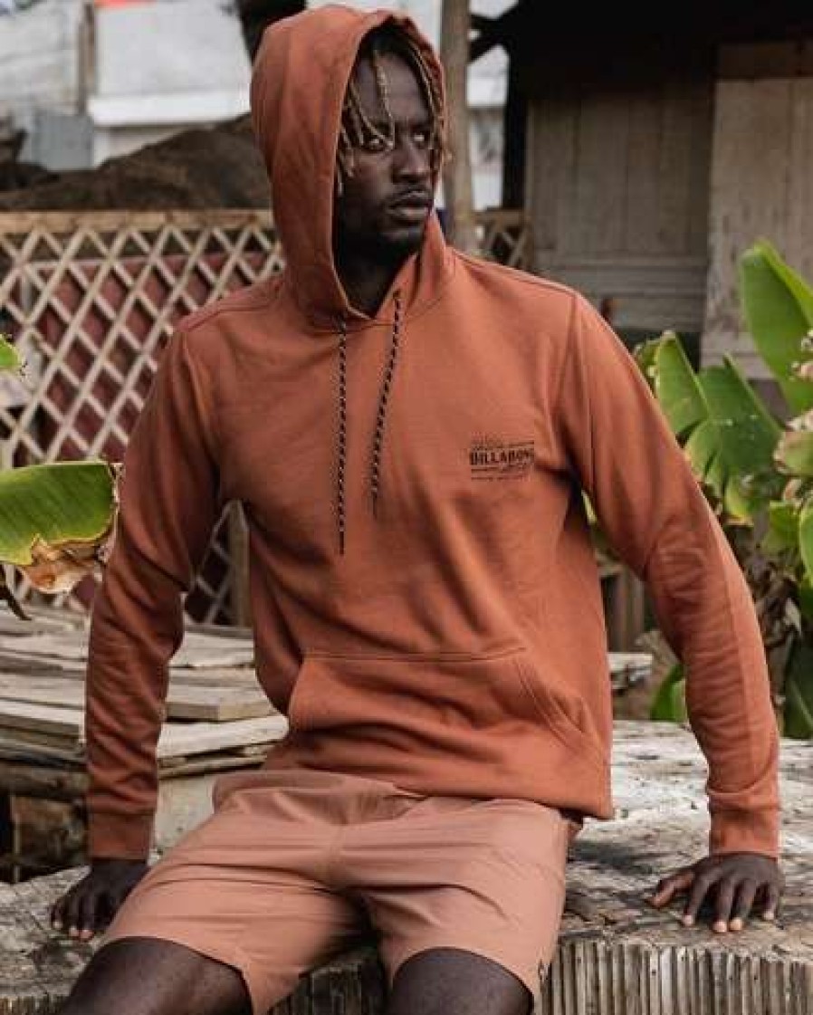 Hoodies & Fleece * | Billabong A/Div Rainforest Pullover Hoodie Amber Amber (Amb)