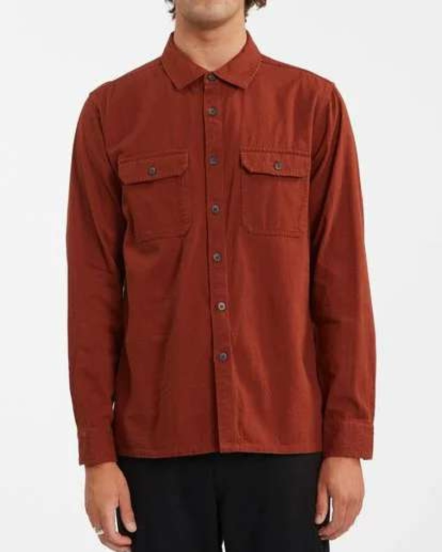 Shirts * | Billabong Offshore Solid Flannel Shirt Dark Seagreen