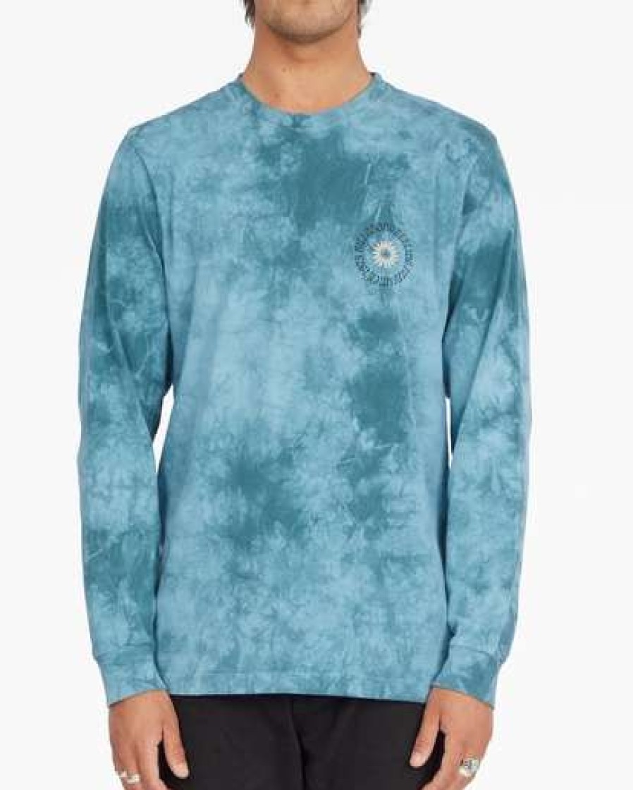 Tees * | Billabong Worshipper Tie-Dye Long Sleeve T-Shirt Marine Marine (Mre)