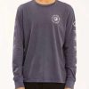 Tees * | Billabong Trippin' Wave Washed Long Sleeve T-Shirt Char Char (Crc)