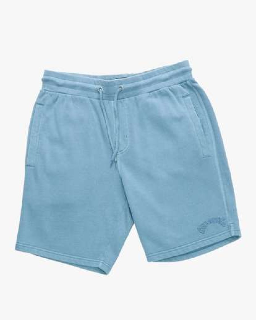 Clothing * | Billabong Wave Washed Elastic Sweatshorts Smoke Blue