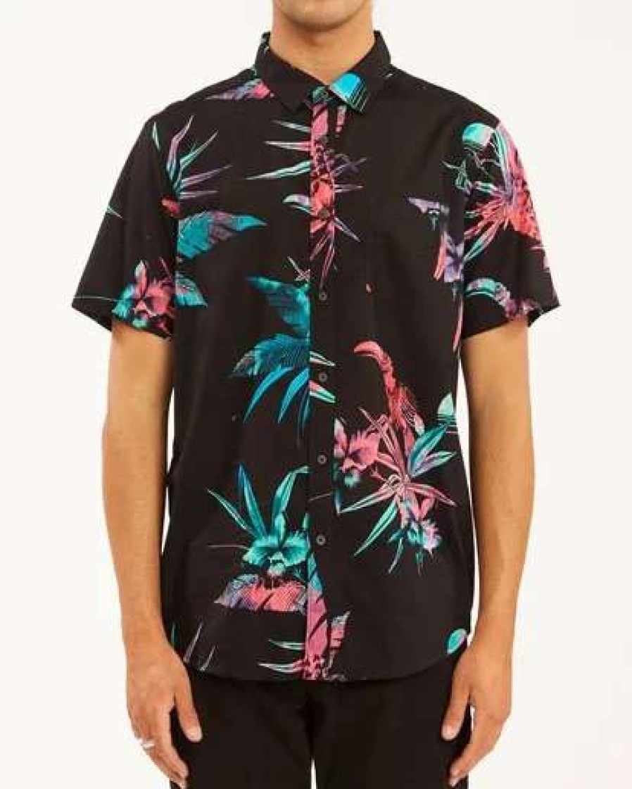 Shirts * | Billabong Sundays Floral Short Sleeve Shirt Denim