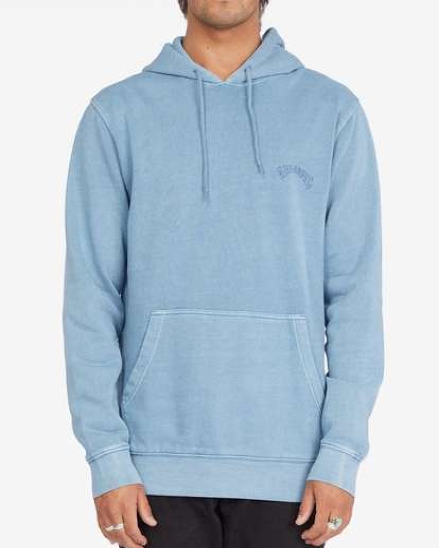 Clothing * | Billabong Wave Washed Pullover Hoodie Smoke Blue