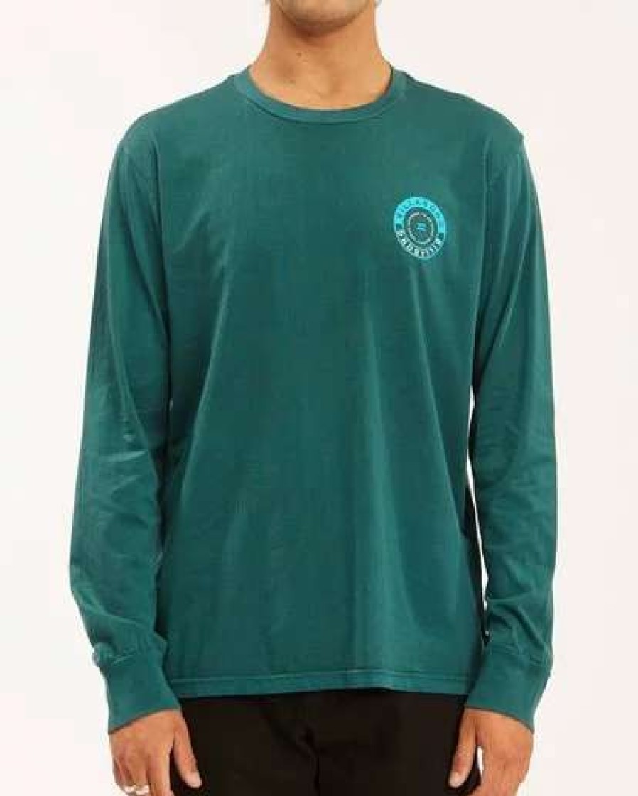 Tees * | Billabong Rocker Wave Washed Long Sleeve T-Shirt Deep Sea Deep Sea (Dps)