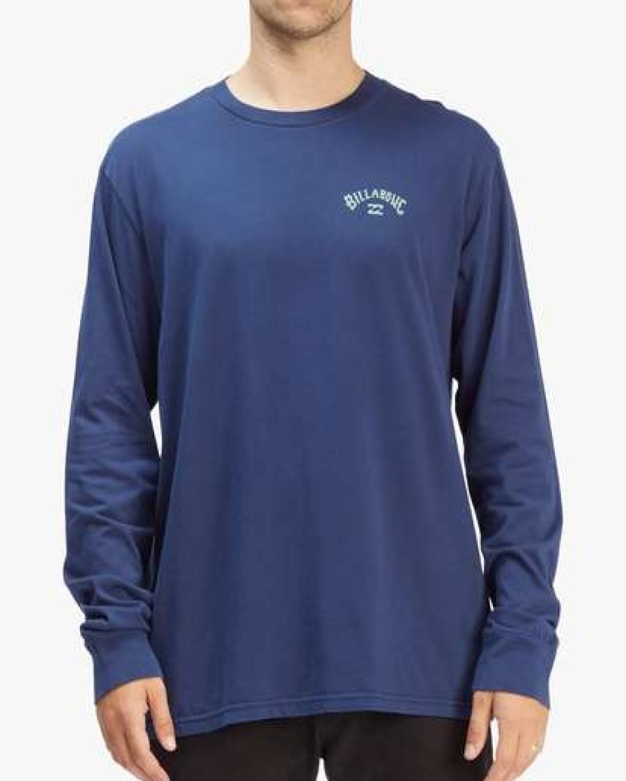 Clothing * | Billabong Arch Wave Washed Long Sleeve T-Shirt Denim Denim (Den)